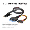 M.2 M-key to U.2 (SFF-8639) Cable with 15-pin SATA  15-Pin Female Connector for 2.5 inch NVMe SSD Hard Disk Adapter Connector