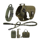 Tactical Dog Harness Collar Leash Molle Pouches For Medium Large Dogs Pet German Shepherd Training Walking Vest Dog Harnesses