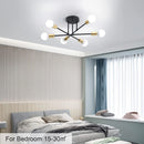 Vintage Industrial Ceiling Lamp for Living Room and Bedroom,Modern Sputnik Lamps 6 Lights,E27 Base for Kitchen (Without Bulb)