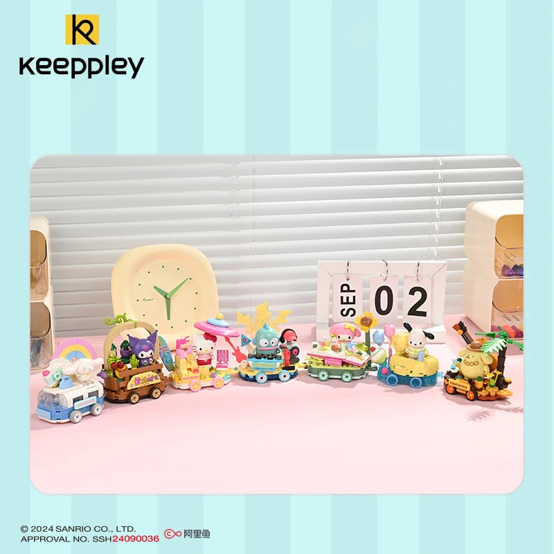 New Keeppley Building Block Sanrio Kuromi Half Mermaid Original Cute Cartoon Assembly Model Decoration Children's Toys Girl Gift