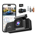 REDTIGER A3 Dash Cam 3 Channel Dash Camera Dash Car Camera Bulit in 2.4GHz Wifi IR Night Vision 24H Parking Monitor APP Control