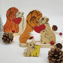 Custom Lion King Wooden Family Puzzle Personalized Name Ornaments Wooden Lion Statue Home Decor Thanksgiving Christmas Warm Gift