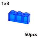 MOC Transparent Thick Building Blocks 1x1 1x2 2x2 2x4 Dots Clear Brick Figures Educational Creative Toy for Kid Compatible Brand