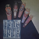 1Pc Cream Skirt Lace Heart  3D Acrylic Mold Nail Art Decorations  DIY Design Silicone Decorated  Nail Art Templates Nails  Mold