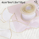 10Yards Sheer Wired Organza Ribbon With Golden Edge Chiffon Ribbon for Wedding Birthday Gift  Bouquet Wrapping DIY Decorations