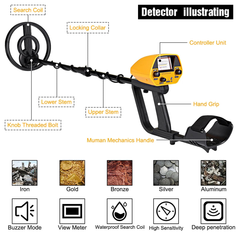 MD-5090 Metal Detector Gold Digger Treasure Hunter Adults High Accuracy Underground Gold Detector Coins Jewelry Detector