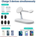 3-in-1 kabellose Ladestation für iPhone 12 13 14 15 Magsafe Ladegerät Airpods Pro Apple Watch 9 8 7 6 QI Schnellladestation