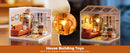 Robotime 3D Puzzle Super Store Cozy Living Lounge Plastic DIY Miniature House Kit LED Building Blocks for Adults Women