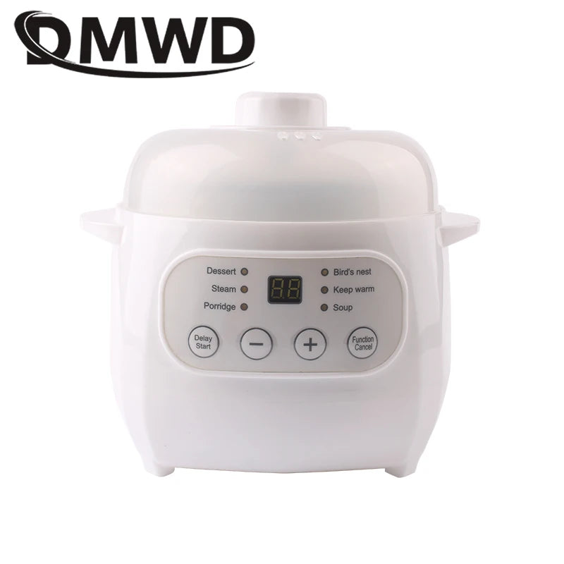 110V Electric Slow Cooker Food Steamer Ceramic Pot Multifunction BirdNest Soup Stew Pregnant Tonic Baby Supplement Heater Warmer