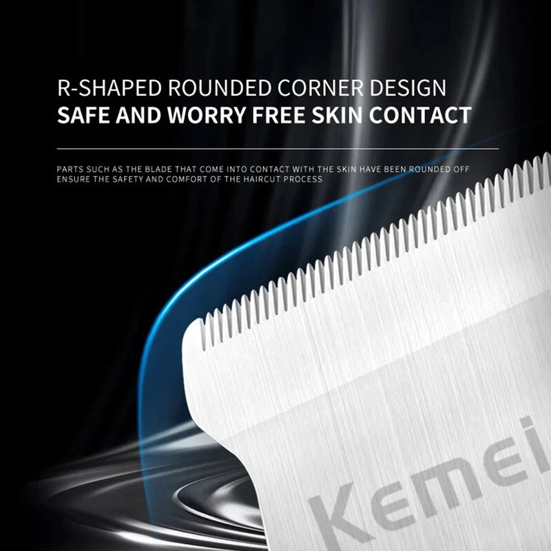 Kemei KM-2293 DLC T-Blade Professional Finishing Machine Zero Gapped Clipper USB LED Display Full Metal Hair Trimmer Machine
