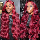 Body Wave 99j Burgundy 13x6 Hd Frontal Human Hair Wig For Women 250% 30 34inch Brazilian Glueless Red Lace Front Wigs On Sale