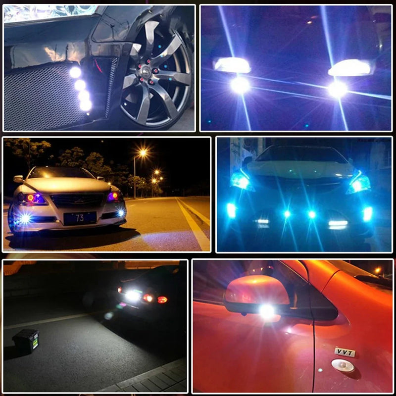 2Pcs New 18MM Car Eagle Eye Silver Shell DRL Led Daytime Running Lights LED 12V Backup Reversing Parking Signal Automobiles Lamp
