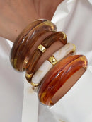 Vintage Minimalist Resin Acrylic Bracelet Bangle Set 4Pcs Stackable Women Daily Holiday Gift New Arrival 4PCS