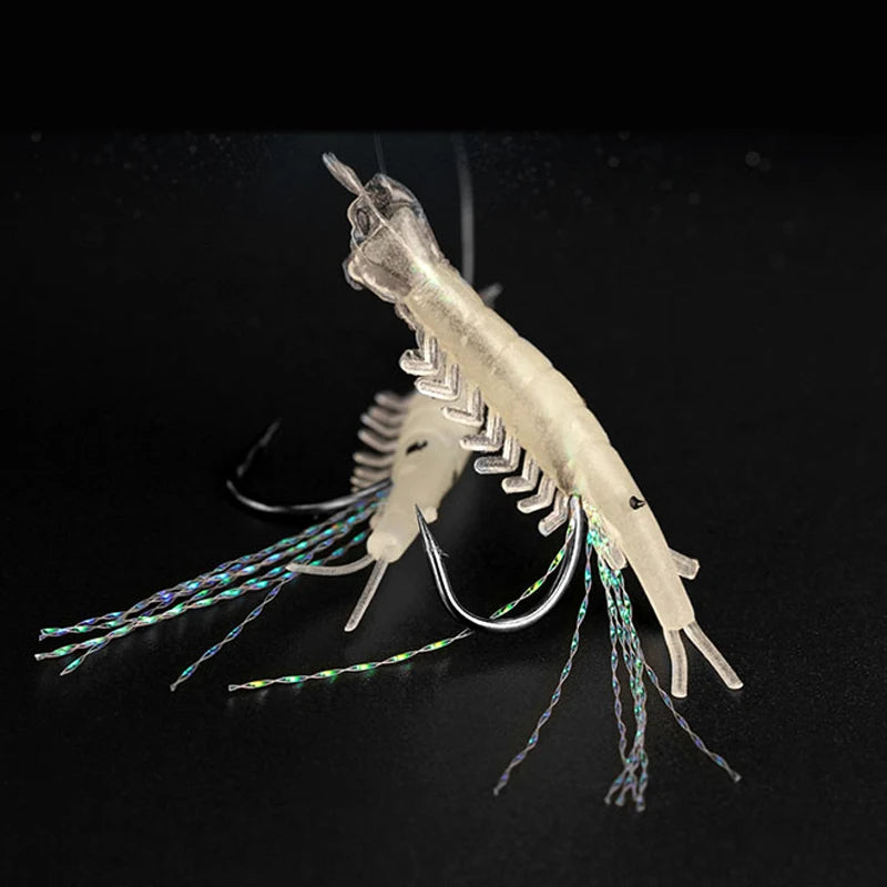 JYJ 10bags New Sabiki Soft Fishing Lure Rigs Luminous Shrimp Bait Jigs Lure soft lure Worn Fake lure