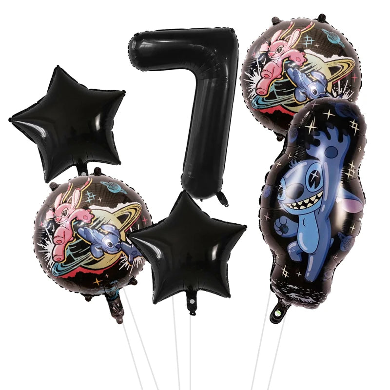 6pcs Disney Lilo & Stitch Party Balloons Stitch 32" Number Balloon set Baby Shower Birthday Party Decorations Kids Toy Gifts