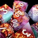 Colourful RPG Resin Dice Sharp Edge D and D Dice Set  D20 D12 D10 D8 D6 D4 D100 For DND Board Game-Spring Garden