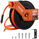 SucceBuy Einziehbarer Luftschlauchaufroller 15M Hybrid Kompressor Schlauchaufroller 12,7cm Wandmontage Hochleistungs Doppelarm Edelstahlaufroller