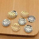 50Pcs 14-25mm Brooch Base Round Blank Tray Brooches Ring Earring Beaded Back Hole Pad Mesh Cabochon Bezel Setting Jewelry Making