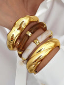 Vintage Minimalist Resin Acrylic Bracelet Bangle Set 4Pcs Stackable Women Daily Holiday Gift New Arrival 4PCS