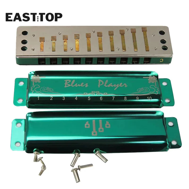 EASTTOP PR020 10 Holes Diatonic Harmonica Blues Harp Diatonic 10 Hole Blues Professional Harmonica Musical Instruments