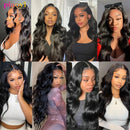 13X6 HD Lace Frontal With Body Wave Human Hair Bundles Human Hair With Closure 100% Raw Human Hair Bundles With 13X4 Frontal