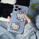 HOT Sanrio Hello Kitty Cartoon Cute Phone Case For iPhone 15 14 13 Pro Max 11 12 13 Pro Mini X XR 7 8 Plus Lovely Cover Girl