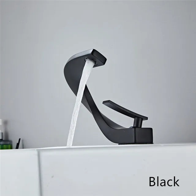 Tuqiu Bathroom Faucet Brass Rose Gold White Bathroom Basin Faucet Cold Hot Water Mixer Sink Tap Deck Mounted Black Rose Gold Tap