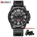 CURREN Top Luxusmarke Herren Militär Wasserdicht Leder Sport Quarzuhren Chronograph Datum Mode Casual Herrenuhr 8314