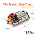 MOC Technology Building Blocks Bricks Power Functions Automotive Speed Gearbox Engine Transmission Machinery DIY Assembling Toys