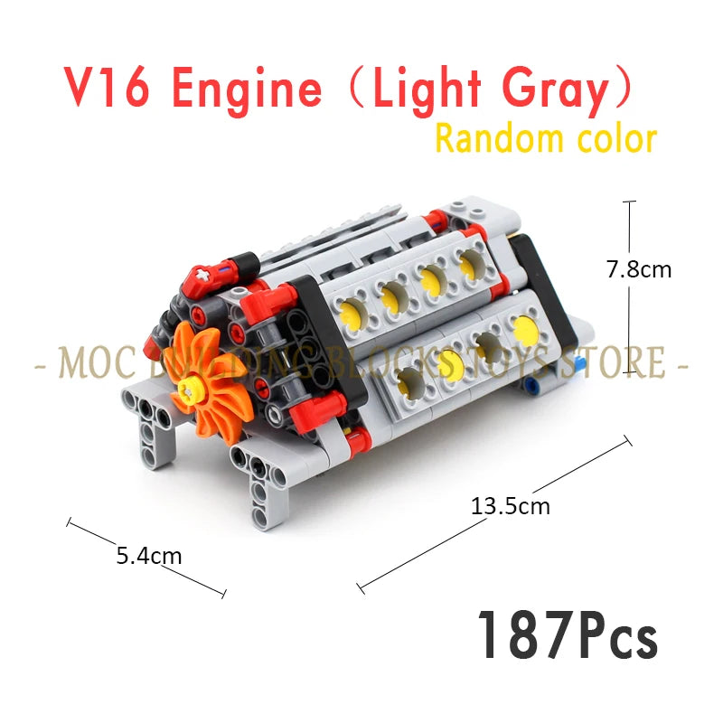 MOC Technology Building Blocks Bricks Power Functions Automotive Speed Gearbox Engine Transmission Machinery DIY Assembling Toys