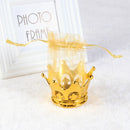 10/12/15/24pcs Wedding Organza Bags Golden Crown Shape Candy Bag Wedding party Yarn Drawstring Clear Candy Gift Boxes Clear