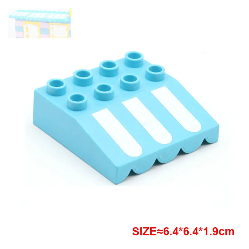 Large Building Block Assembly Accessories DIY Roof Wall Guardrail House City Farm Playground Series Set Gift Toys for Children