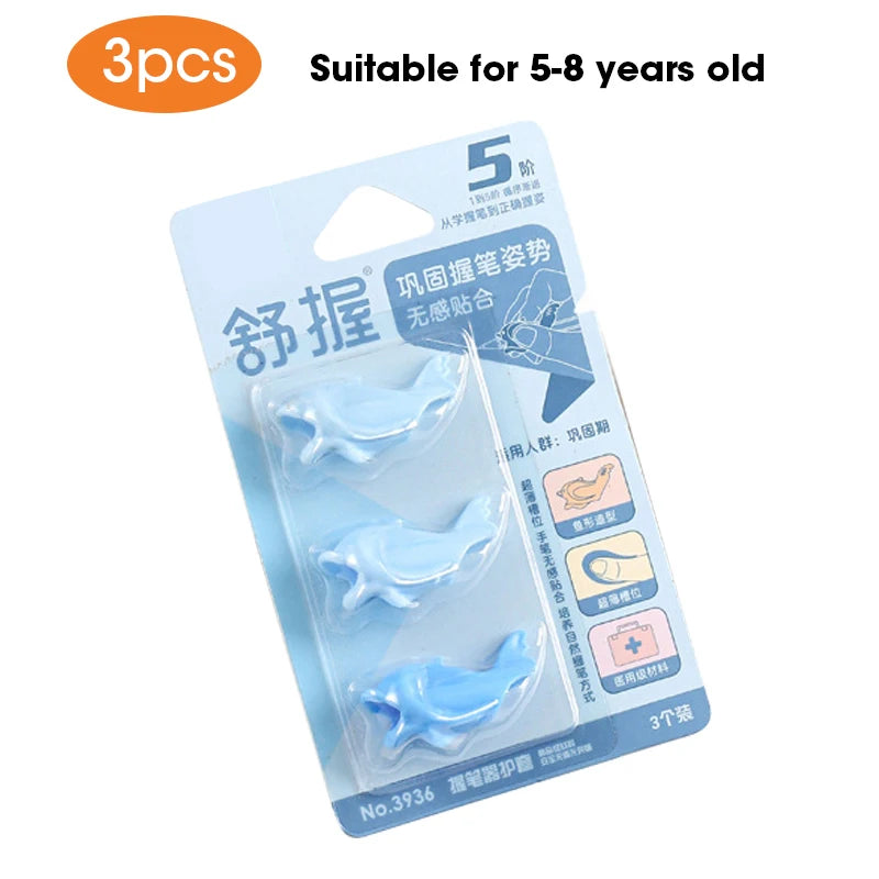 2-4Pcs/Set Soft Silicone Pencil Grasp for Kids Writing Training Posture Correction Learning Aid Stationery Set Beginner Tools