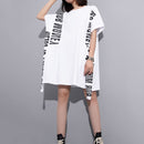XITAO Europe Print Letter Dress Locker einfarbig Kurzarm Mode Street Style Frauen 2020 Frühling Sommer Neu Minderheit XJ4559