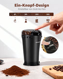 Aigostar Electric Coffee Grinder Spice Mill Coffee Grinder for Coffee Beans, Grains, Spices and Nuts, Stainless Steel Blade, 60g