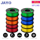 JAYO 3D Filament Printer PLA PLUS/PLA /PETG/PLA+2.0/ABS/TPU 1.75mm 10Rolls for FDM 100%No bubbel 3D Printer Materials DIY Gift