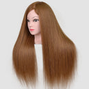 New Female Mannequin Training Doll Head With 70% Real Hair For Hairsyles Hairdressing Cosmetology Dolls Head With Stand Tripod