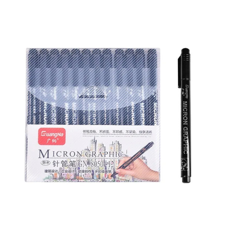 Pigment Liner Micron Pen set Manga markers Needle Pen Art Brush Hand-painted Hook Line Pens Sketch Fineliner Drawing Stationery