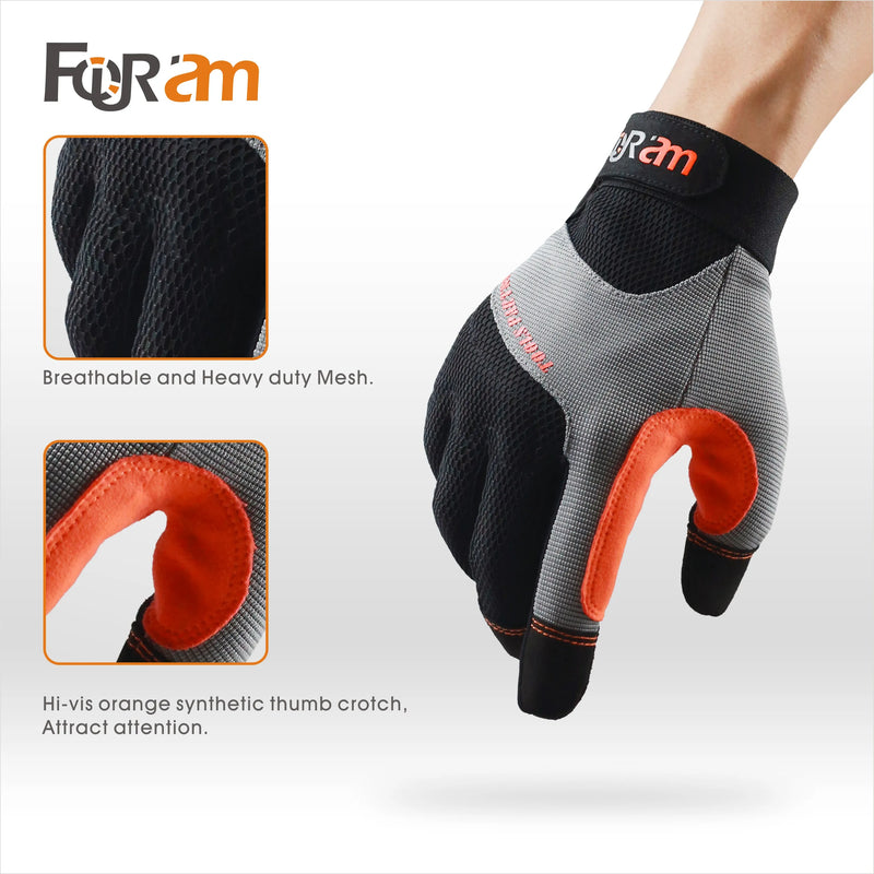 1 Pair High Dexterity Work Gloves for Men and Women - Touch Screen Compatible with Excellent Grip for Multipurpose Utility
