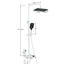 White Bathroom Shower Faucet with Digital Display 4 Function Wall Mount Hot Cold Water Tap Piano Bathroom Shower System