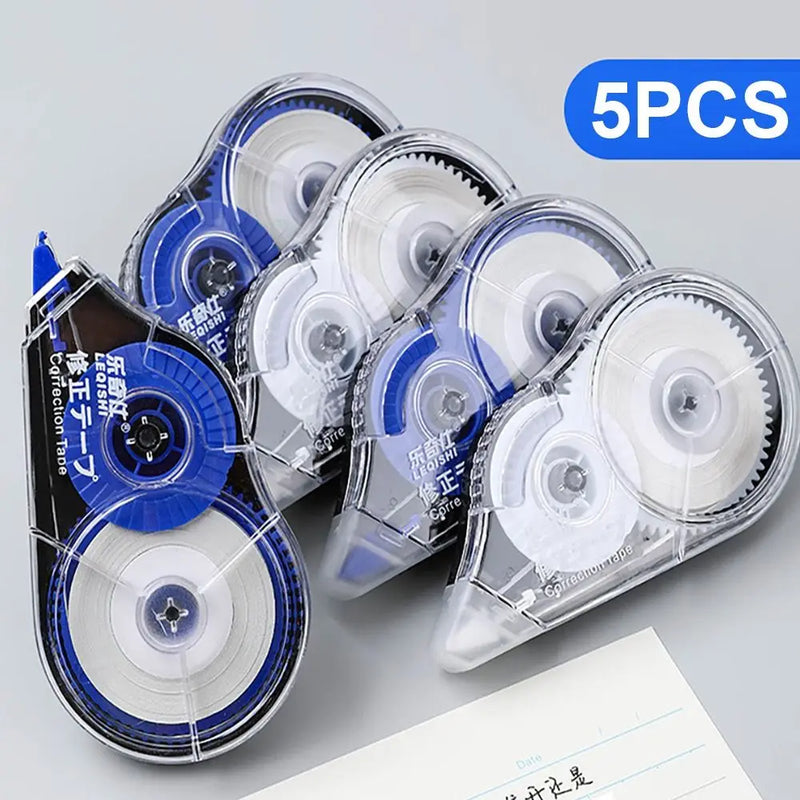 5pcs/Set Office Supplies Correction Tape Roller Stationery School White Sticker Tape 5mm Width 150M Error Eraser Tape Book