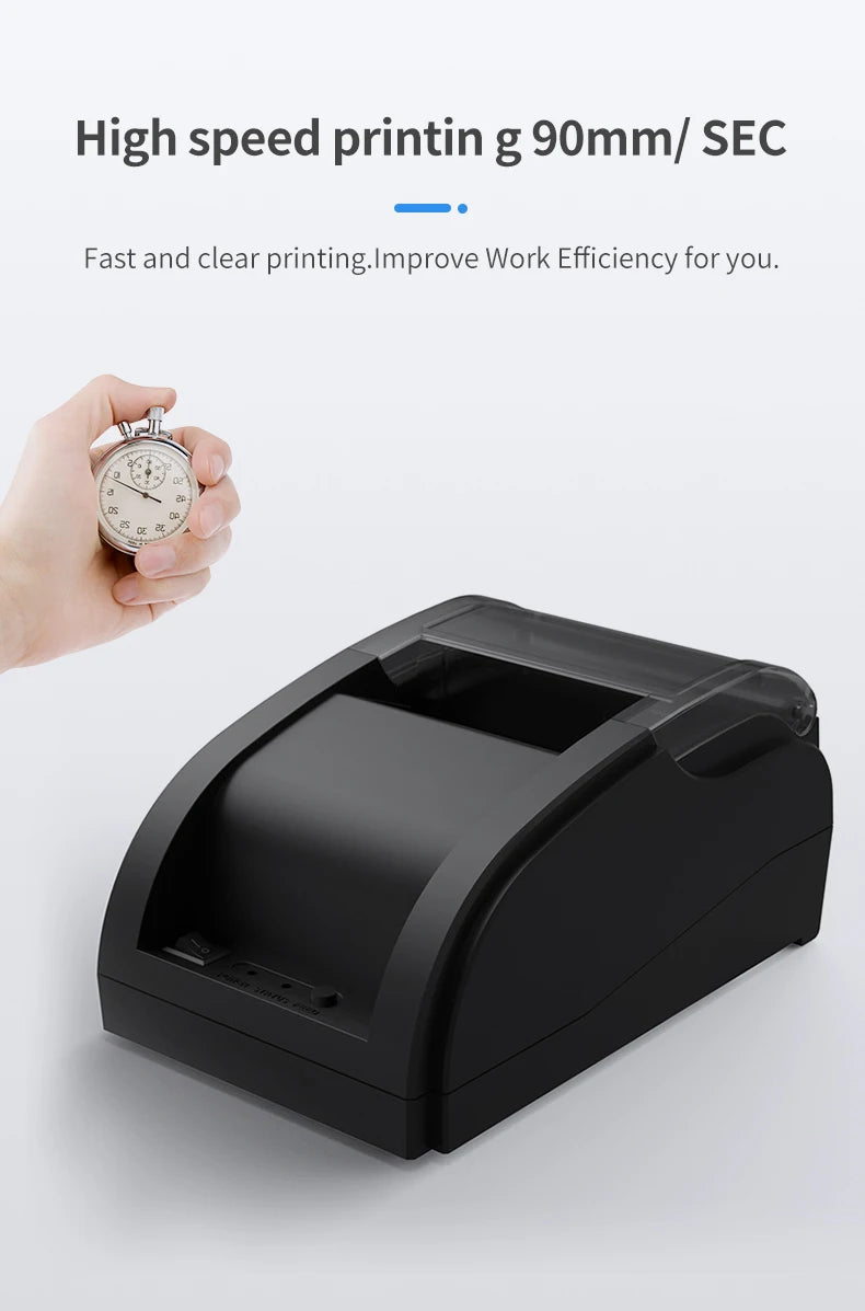 58MM USB+Bluet Thermal Receipt Printer High Speed Printing 80mm/sec, Compatible with ESC/POS Print Commands for restaurant 58A