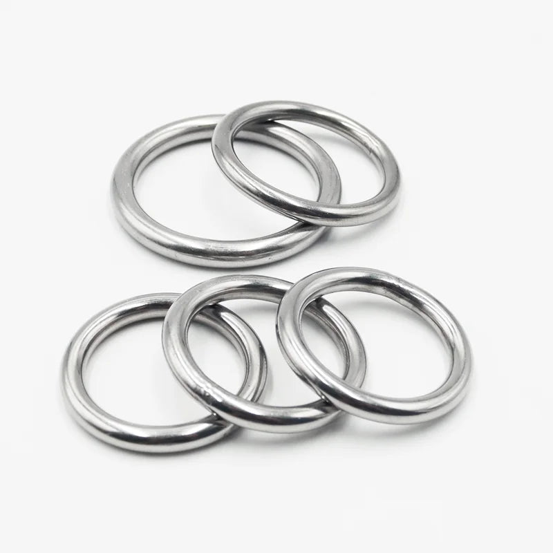 up to 5p 304 Stainless Steel Seamless Circular Round Ring Smooth Solid O Ring for Rigging Marine Boat Pet Yoga Hanging O-ring