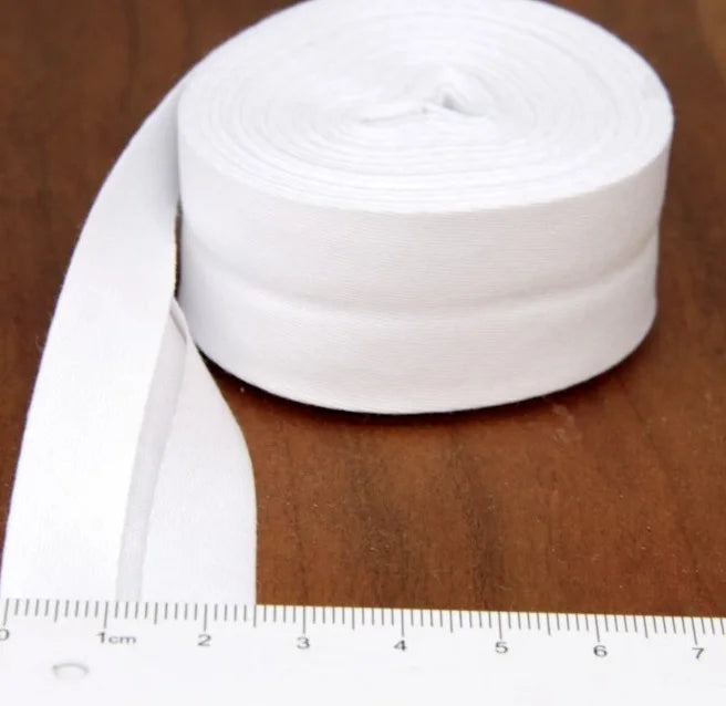 25mm (1“) width Bias Tape 100% Cotton Extra Soft for Baby Cloth Skin-friendly Fablic Bias Binding Tape Ironed Folded 12 yards