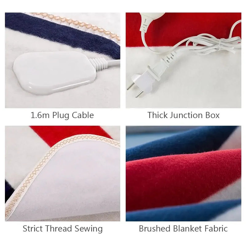 Electric Blanket 220V EU /110V US Plug Striped Printing Winter Insulation Heating Electric Blanket Temperature Control