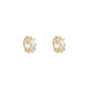 New women's fashion jewelry 14K gold plated shiny Zircon square hoop earrings for Christmas party girls fashion accessories