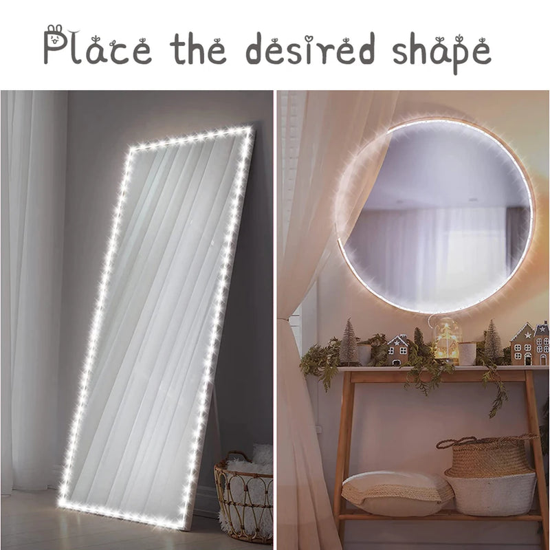 5M Led Vanity Mirror Lights Kit Dimmable Makeup Light Bathroom Mirror Lights USB LED Strip Lights Dressing Table Make Up Lamp