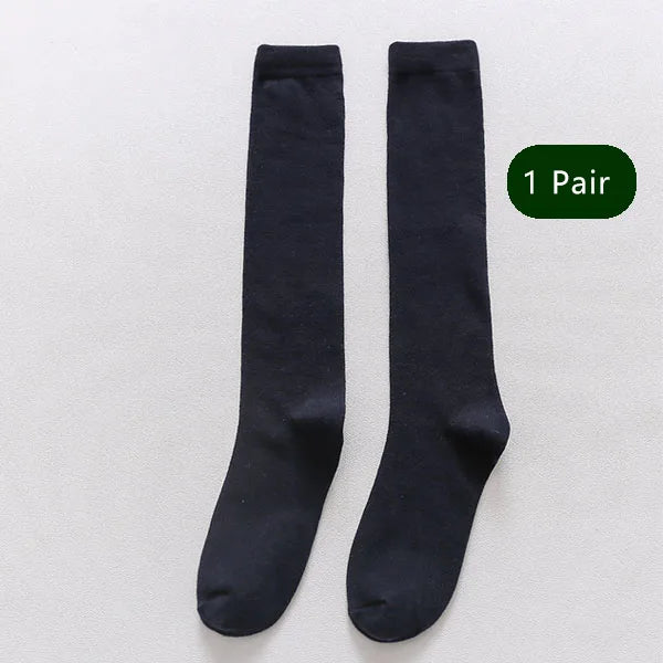 Men Long Socks Knee High Cotton Solid Business Soft Elastic Party Dress Formal Gentleman Stocking Four Seasons Sokken Brand