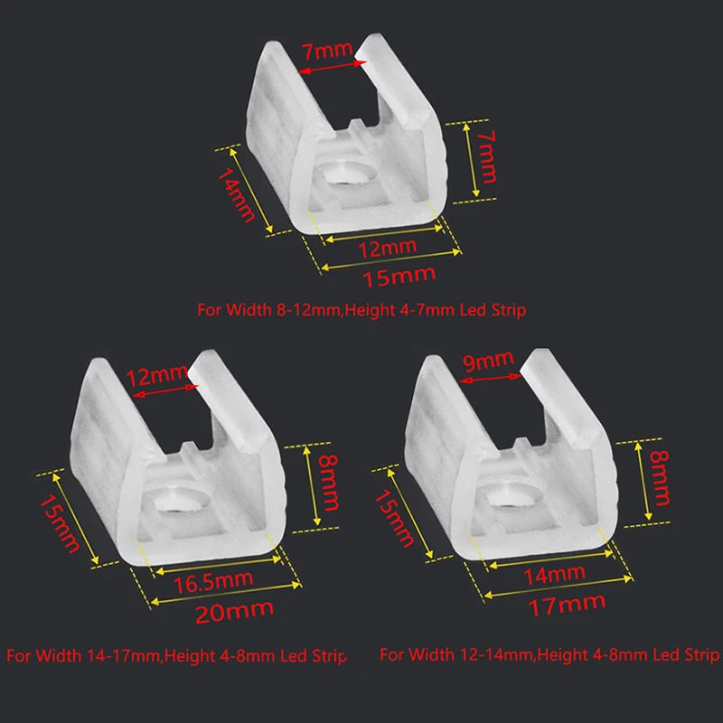 Strip Light Fix Clips Fastener LED Connector for Fixing 2835 Neon Led Strip 220V COB Plastic Buckle Lighting Accessories 6-19mm