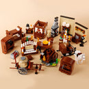 MOC City Series Building Blocks Figure Furniture House Kitchen Medieval Accessories DIY Bricks Set Christmas Toys for Kid Gifts